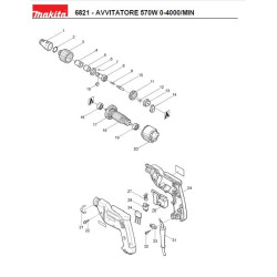 Makita Spare Parts for Drywall Screwdrivers 6821