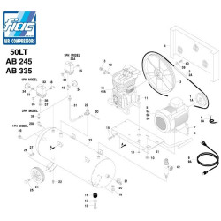 FIAC Spare Parts for Piston Air Compressor AB 50/245 -335