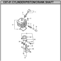 Hitachi Spare Parts for Engine Chainsaw CS38/45EL