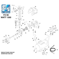 FIAC Spare Parts for Piston Air Compressor FX 90 1300 W