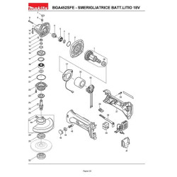 Ricambi Makita per Smerigliatrice Angolare a Batteria BGA452SFE