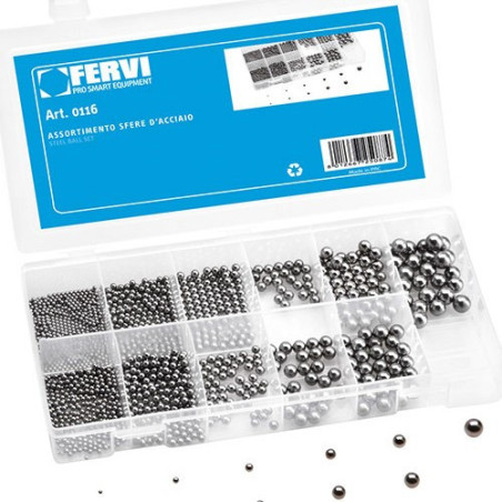 Assortimento 450 Sfere in Acciaio Metriche Veprug 0116