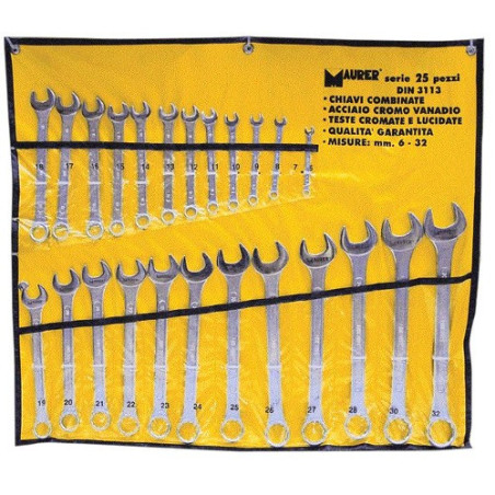 Serie chiavi combinate 25 pezzi Maurer