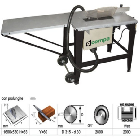 Construction Site Table Saw With 315 mm Blade COMPA TS315