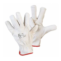 Guanti Pelle Fiore Bianco Tg. 10