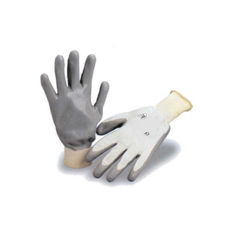 Grey Nylon Coated Gloves Sz 7