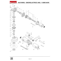 Ricambi Makita per Smerigliatrice Angolare 9557 HNRG