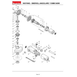 Makita Spare Parts for Angle Grinder 9557HNG