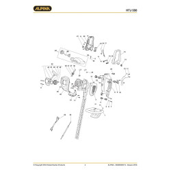 Alpina Spare Parts for Hedgecutter HTJ 550 - Exploded Diagram - 2