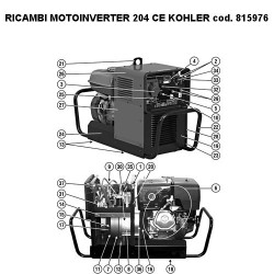 Telwin Spare Parts for Motoinveter 204 CE KOHLER