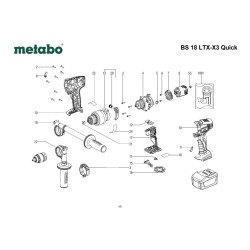 Metabo Spare Parts for Cordless Drill BS 18 LTX-X3 Quick