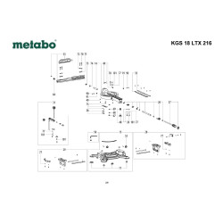 Ricambi Metabo per Troncatrice a Batteria KGS 18 LTX 216