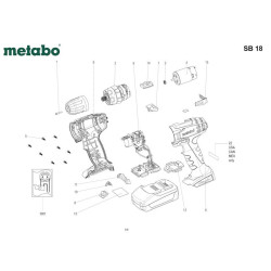 Metabo Spare Parts for Cordless Drill SB 18