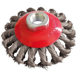 Spazzola Conica per Smerigliatrice Fili Ritorti mm 115 Axel Fu1665