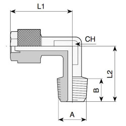 Joint ”L” for Rilsan Hose (M) 1/8”