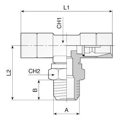 Raccordo a “Y” Maschio/Femmina/Femmina 3/8"