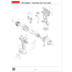 Makita Spare Parts for Cordless Drill DDF456RMJ