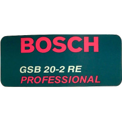 Manufacturer's Name Plate for Percussion Drill GSB 20-2 RE