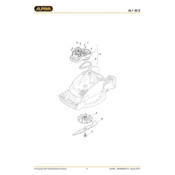 Alpina Spare Parts for Electric Lawn Mower AL1 38 E