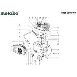 Metabo Spare Parts for Air Compressor Mega 350-50 W