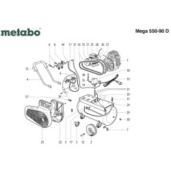 Ricambi Metabo per Compressore Mega 550-90 D