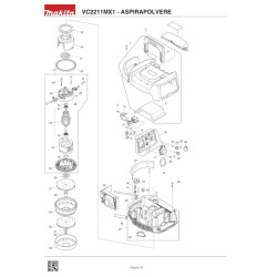 Makita Spare Parts for Vacuum Cleaner VC2211MX1