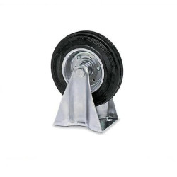 Rubber wheel with a fixed plate 100 mm