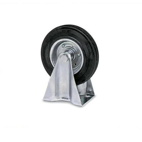 Rubber wheel with a fixed plate 100 mm
