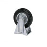 Rubber wheel with a fixed plate 100 mm