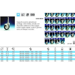Wheel axis swivel scaffoldings C / F 200 mm