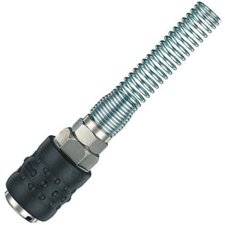 Universal snap coupling with spring for RILSAN hose 10x12