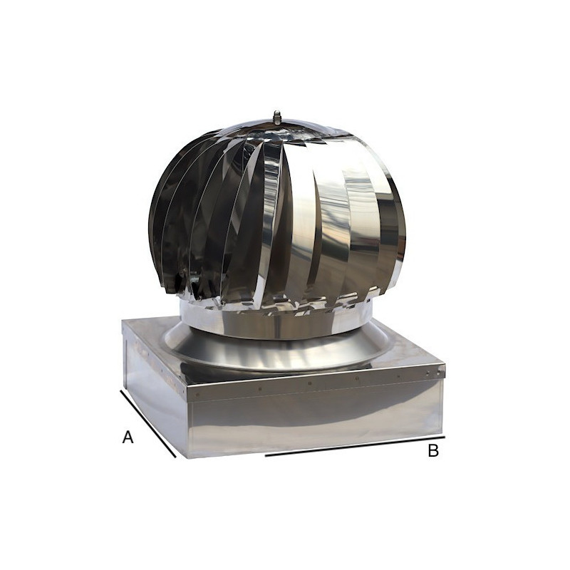 Fumaiolo comignolo girevole Inox base "Quadrata"