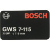 Targa di Fabbricazione per Smerigliatrice Bosch GWS 7-115