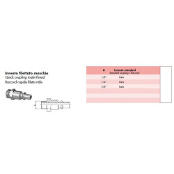 Innesto Rapido Filettato Maschio 3/8"