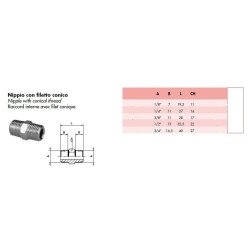 Nipple Male/Male thread 1/2"