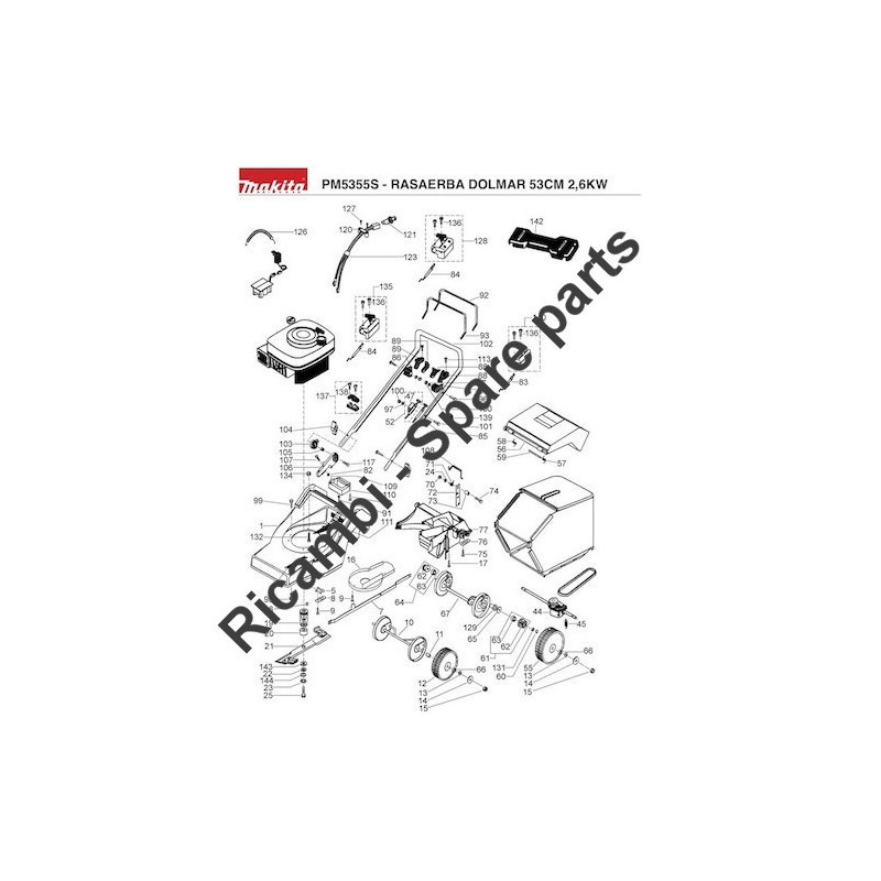 Dolmar Spare Parts for Lawn Mower PM5355S