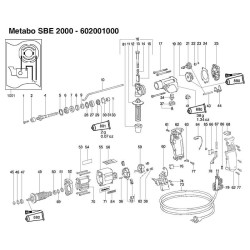 Ricambi Metabo per Trapano a Percussione SBE 2000 - 602001000