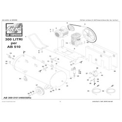 FIAC Spare Parts for Piston Air Compressor AB 300 510 + Wheels