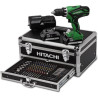 Cordless Drill Screwdriver Hitachi DV18DJL + Alucase with 100 Acc.