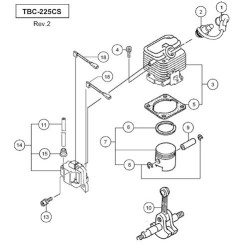 Tanaka Spare Parts for Engine Brush Cutter TBC-225CS