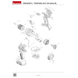 Ricambi Makita per Trapano Avvitatore DDF484RTJ