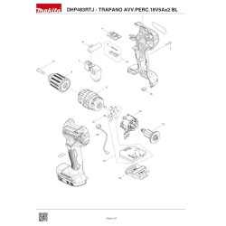 Ricambi Makita per Trapano Avvitatore a Batteria DHP483RTJ