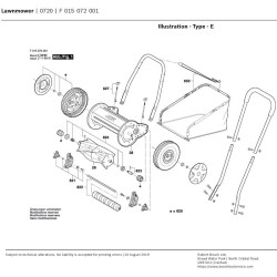 Skil Spare Parts for Lawnmower 0720/F 015 072 001