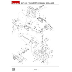 Makita Spare Parts for Abrasive Cut Off Saw LW1400