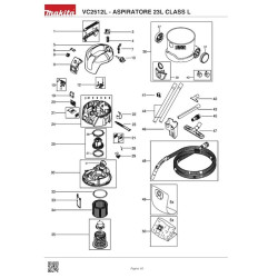 Makita Spare Parts for Vacuum Cleaner VC2512L