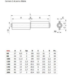 2 Wings hinges weld 120 mm