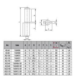Cerniera a Saldare 2 Ali mm 402/120