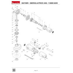 Makita Spare Parts for Angle Grinder 9557NBR