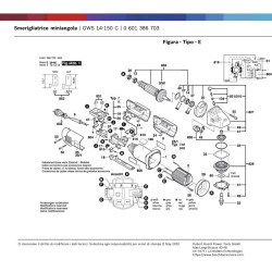Bosch Spare Parts for Angle Grinder GWS 14-150C - 0601386703