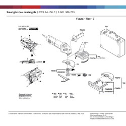 Ricambi Bosch per Smerigliatrice GWS 14-150C - 0601386703